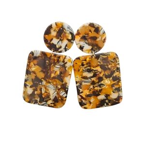 NWT - Handmade Chic Acrylic Tortoise Shell Drop Earrings
